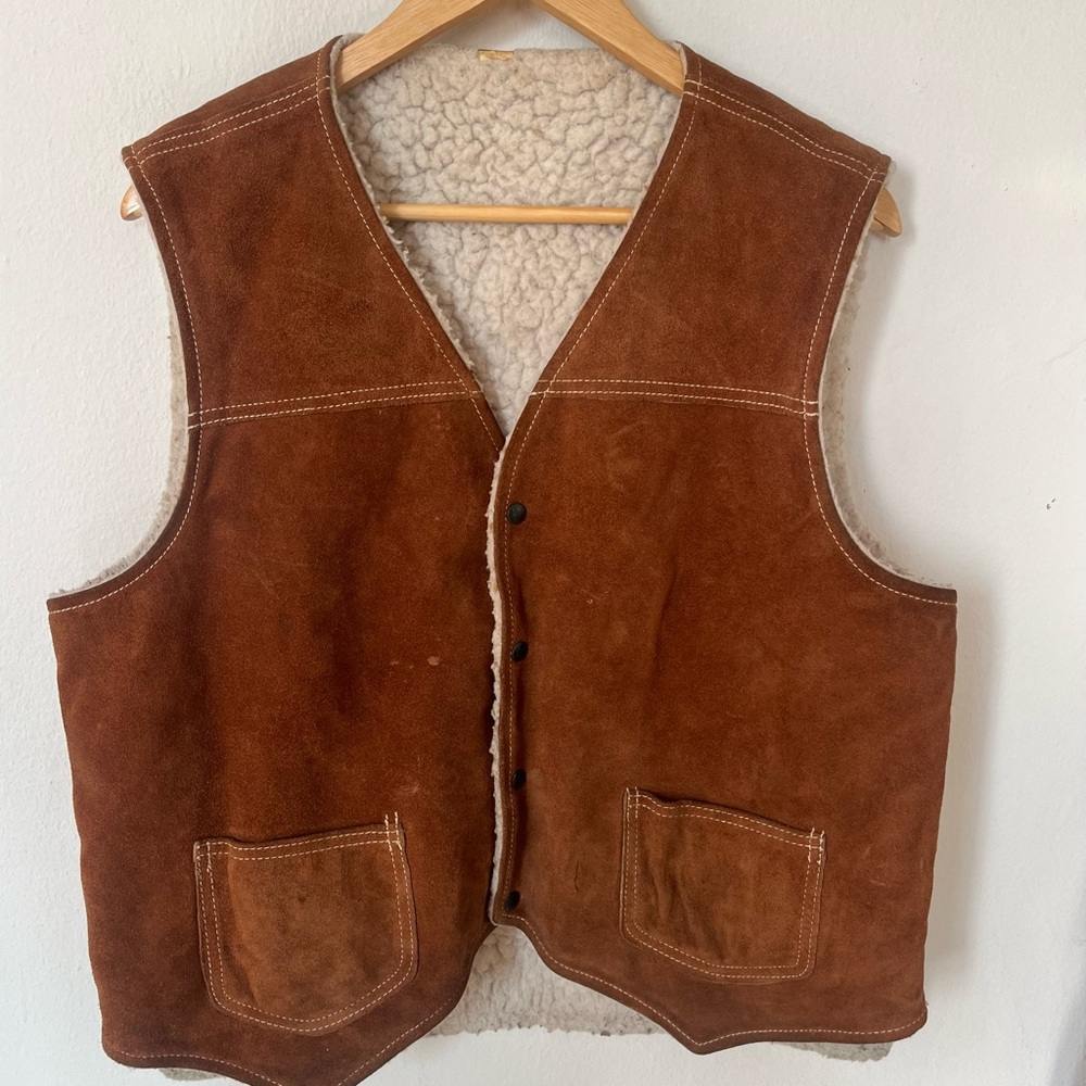 Men's 70’s Vintage Brown Suede Vest